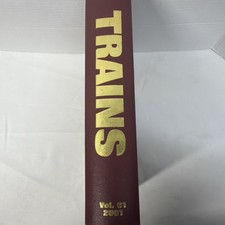 Trains Magazine Vol 61 2001 Hardcover Bound Volume Kalmbach Publishing Mint