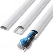 ZhiYo Cord Hider 39in Self-Adhesive Cable Cover Wire Raceway Wall Mount White