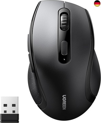 UGREEN Maus Kabellos 2.4G 1600 DPI 6 Tasten mit Nano Empfänger, 12 Monate 