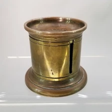 Vintage Solid Brass Northmore's Stamp Roll Holder Dispenser Paperweight