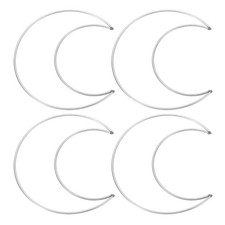 6 Inch Moon Dream Catcher Rings, 4 Pcs Wreath Floral Ring Hoop, Silver