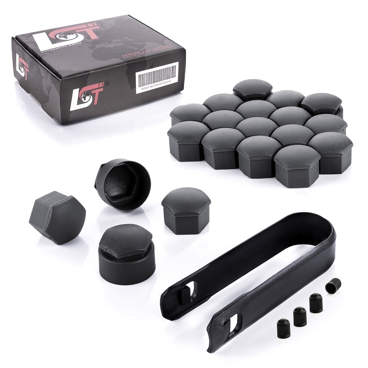 20x Shrouds Wheel Bolt 0 21/32in Theft-Proof Anthracite for Mercedes Car