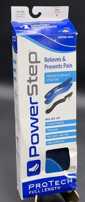 Powerstep Pro, ProTech Control, Full Length Orthotic Supports, Men's Sz 11-11.5