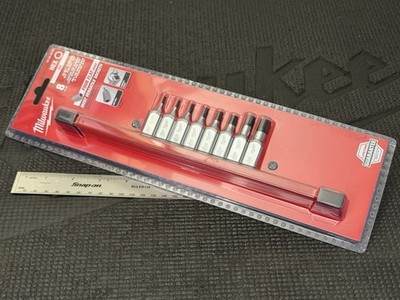 NEW Milwaukee 3/8'' Drive 8PC SAE Hex Bit Socket Set 48-22-9542
