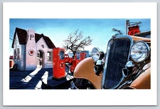 First Phillips 66 Gas Station on Route 66, McLean, Texas 1990s postcard