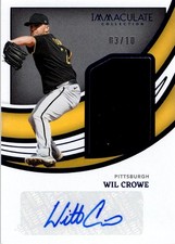 2022 Immaculate Collection Jumbo Socks Signatures Blue #20 Wil Crowe Auto /10 BB