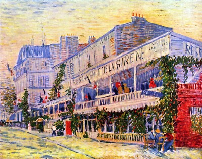 The Restaurant de la siren in Asnières by Vincent Van Gogh Giclee Repro Canvas