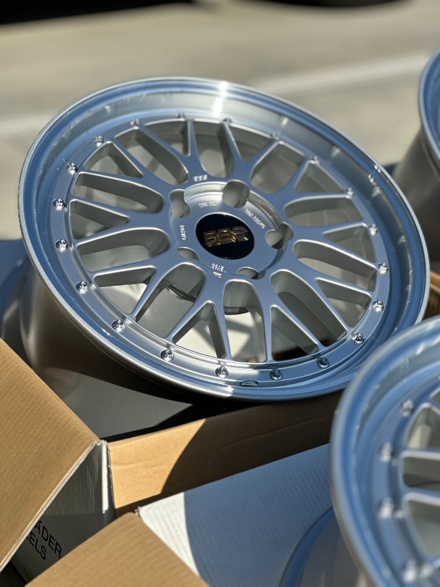 set of 4) BBS LM 18x8.5 +56, 18x10 +65 5x130 Diamond Silver Wheels