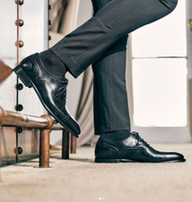 Handmade Men Black Leather Brogue Lace Up Dress Shoe, Party Shoes, Wedding Shoe