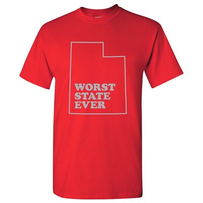 Utah Worst State Ever Basic Cotton T-Shirt - Red