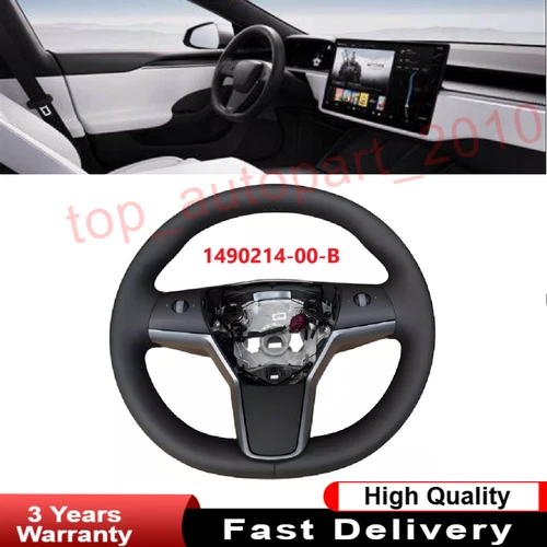 Driver Heated Leather Steering Wheel 1490214-00-B Fit for Tesla Model 3 Y NEW - Picture 3 of 15
