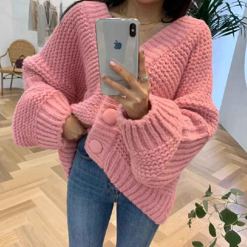 CGGMVCG Maglione Cuore per le Donne Manica Lunga Girocollo Carino Maglia Pullover Cropped Maglioni San Valentino Top, A09 Beige, L