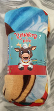 Reindeer in Here Super Plush Soft Warm Throw Blanket 46"x 60" New