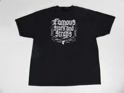 Famous Stars and Straps Men's T-Shirt Black Logo Vintage Y2K Travis Barker Punk