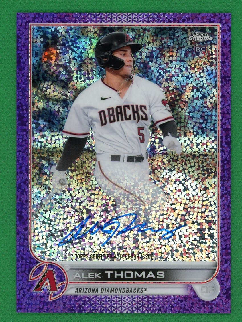 2022 Topps Chrome Purple Speckle Refractor AUTO #RA-AT ALEK THOMAS RC 187/299