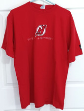 NEW JERSEY DEVILS Mid 1990s XL Red Embroidered Shirt Authentic Starter Apparel