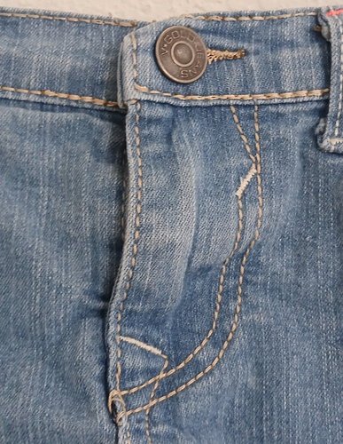 V Gold Girls Blue Jean Shorts Adjustable Waist Size 6X - Picture 7 of 17