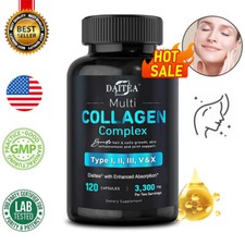 Multi Collagen Complex - Type I, II, III, V, X, Grass Fed, 30 To 120 Capsules