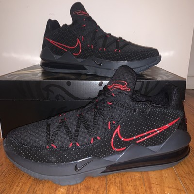 nike lebron 17 low black red dark grey