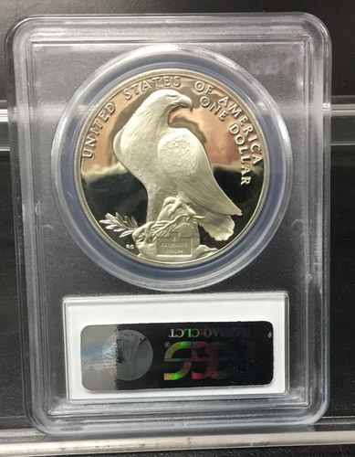 1984-S LA Olympics Colosseum Commemorative Silver Dollar - PCGS PR 69 DCAM - Picture 5 of 6