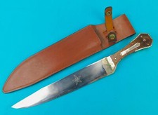 Vintage Aged Replica of US Civil War Large Bowie Fighting Knife w/ Sheath