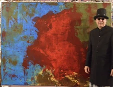 Mark Little original ￼XL￼ Painting 81” X 62”Action Abstract￼, Modern