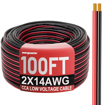 14 Gauge Wire 100FT, 2 Conductors Electrical Wire Red Black Cable, Low Voltage - Image 1 of 4