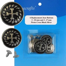 17 - 20 mm No-Sew Replacement Jean Tack Buttons (CBO17_4)  CT. 6