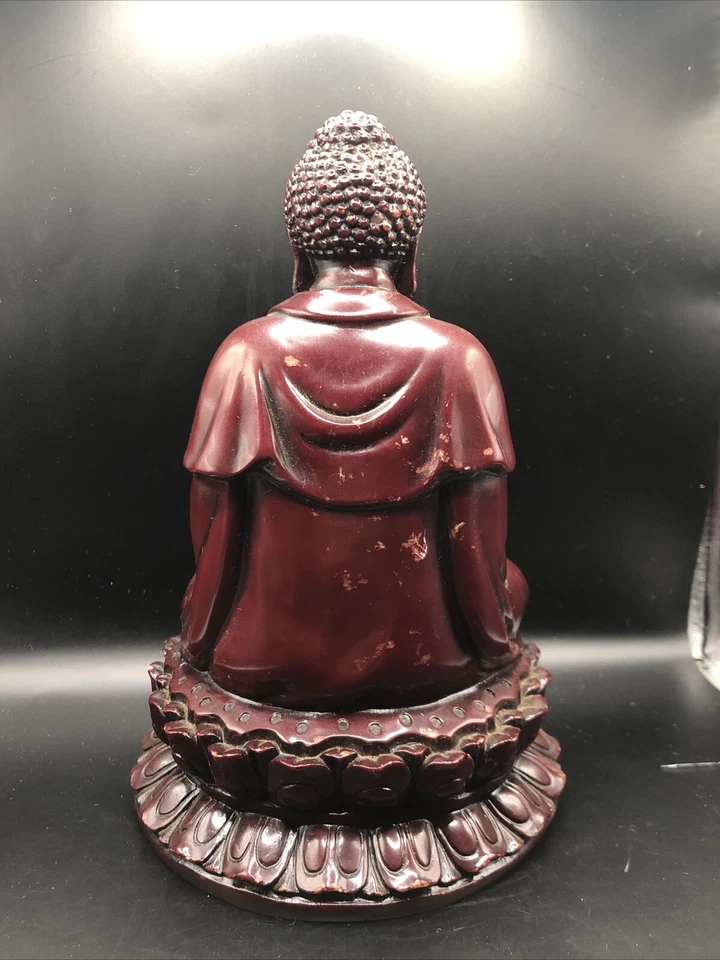Antigua estatua de Buda de cobre de cerámica Foto 3 de 4