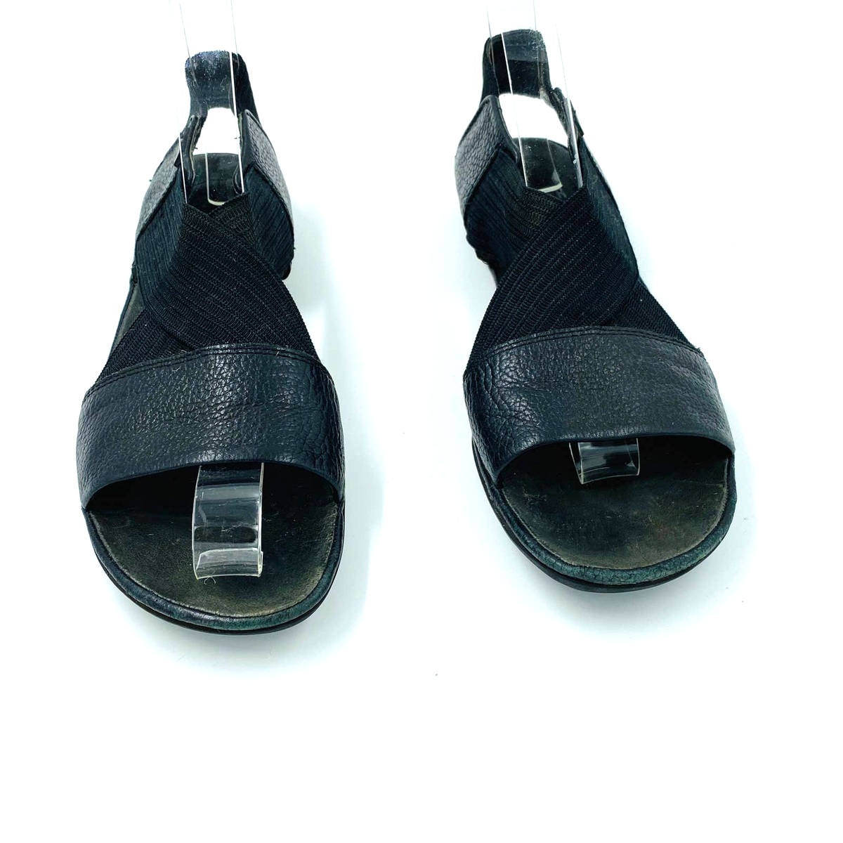 Camper Right Nina Slip On Elastic Strap Black Leather Open
