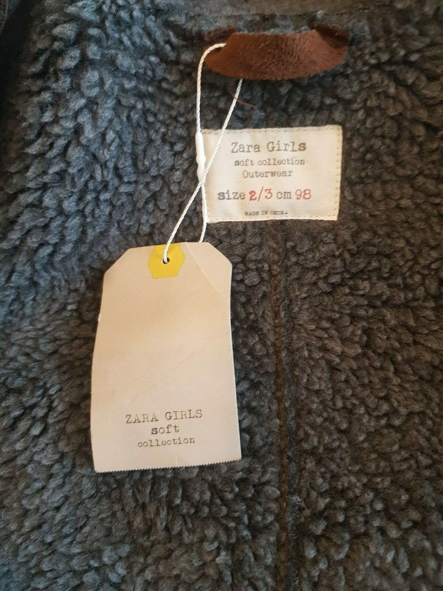 Manteau Douillet Zara Girl Réversible Marron - Taille 98 (2-3 Ans) - NEUF Avec étiquettes