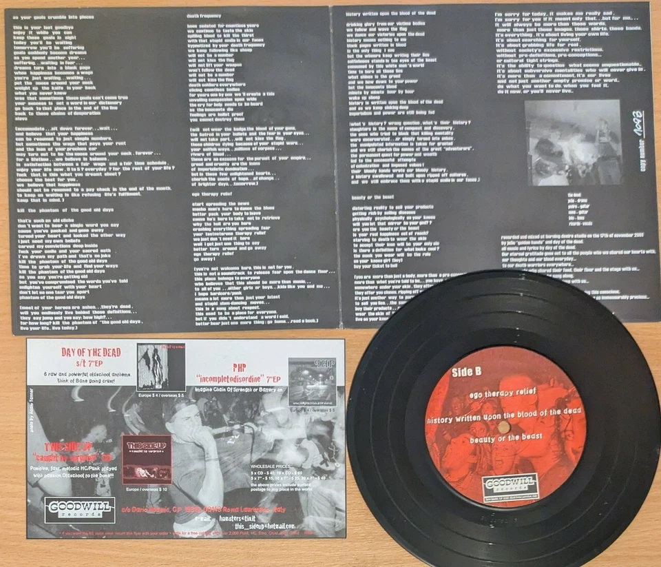 DAY OF THE DEAD self titled HANDNUMBERED 7" HARDCORE PUNK NECRO, SOMBRE RITES Foto 2 de 2