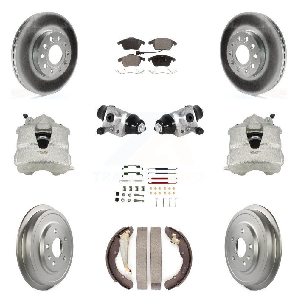 Front Rear Brake Caliper Coat Rotor Drum Semi-Metallic Pad Shoe Cylinder Kit for Enhanced Braking Performance and Durability