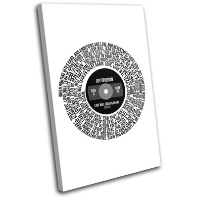 Joy Divison Love Will Tear us Apart Record Song Lyrics Vinyl Canvas Art Print