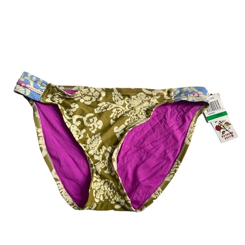 Lucky Brand bikini bottom Large green blue pastel floral swimsuit bathing suit