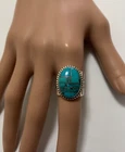 Vintage 925 Sterling Silver inlaid turquoise Ring Signed DTR sz 7 Jay King