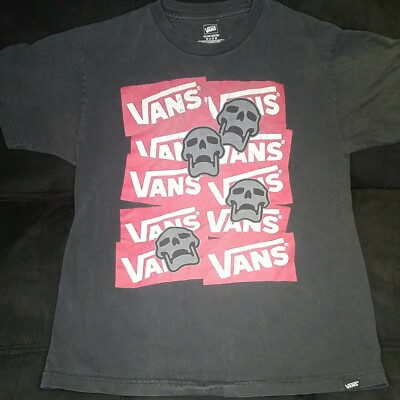 Vans Rare Vintage Supreme Style Box Logo Skull Graphic Faded