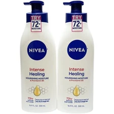 2 NIVEA Intense Healing 16.9 fl. oz. Body Lotions Very Dry to Rough Skin Pump