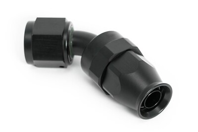 PTFE Alu Fitting Dash 3 / -3 AN / JIC 3 Anschluss 45° Schwarz eloxiert