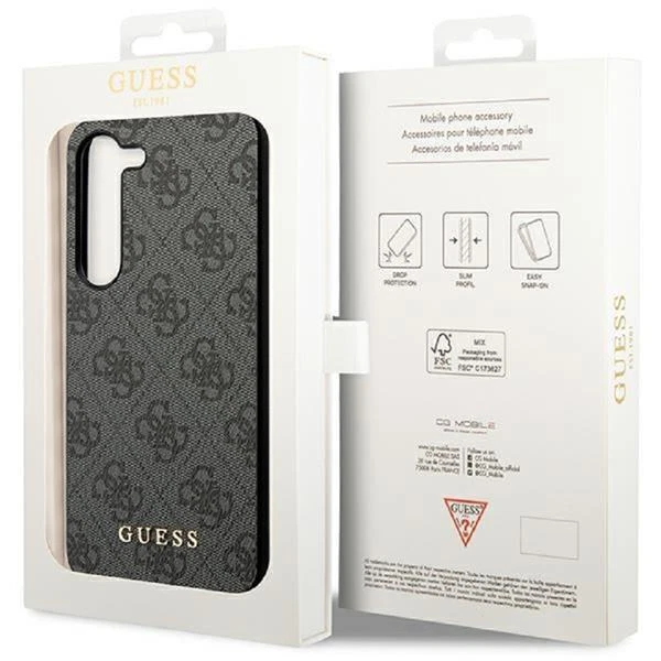 Phone Case Galaxy S24 Guess Gray Pattern Chain Gold