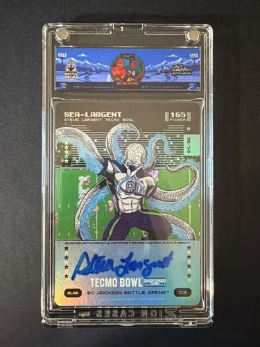 Sea-Largent Steve 30/50 Auto Tecmo Bowl Bo Jackson Battle Arena Ink 165 Ice SLA6