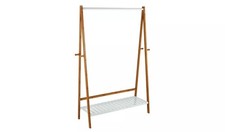 Clothes Rail with Shelf Bamboo & White Argos Home Belvoir - New Boxed