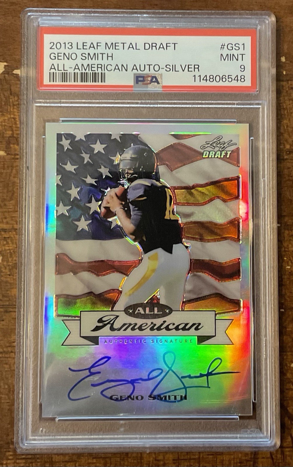 Geno Smith Leaf Metal Draft All-American Autographs #GS1 Silver