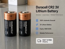 Image of 2 x Duracell CR2 3V Lithium Batteries DLCR2 ELCR2 Camera Photo Battery Exp 2035