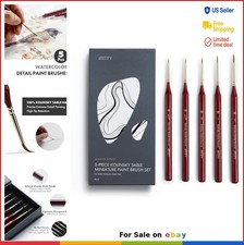 Detail Paint Brushes 5 Piece Kolinsky Sable Ultra Fine Tips for Watercolor