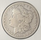 1892-CC Morgan Silver Dollar, Scarce Date! Fine/VF Condition, Richly Toned Rev — photo 1