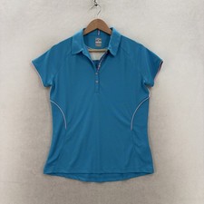 Callaway Polo Shirt Womens Medium Blue Mesh Back Short Sleeve Golf Opti-Dri NWT