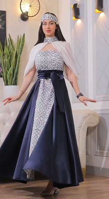 dishdasha dress Women Palestinian Thobe Hand Embroidered Tatreez, Wide Sleeve Gown Chest pocket on the left side Shifaa Embroidered Palestinian Thobe
