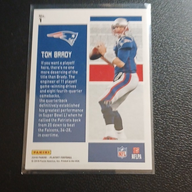 Red Insett Panini 2016 Panini Playoff Tom Brady Playoff Heroes Insert PH 1 ...
