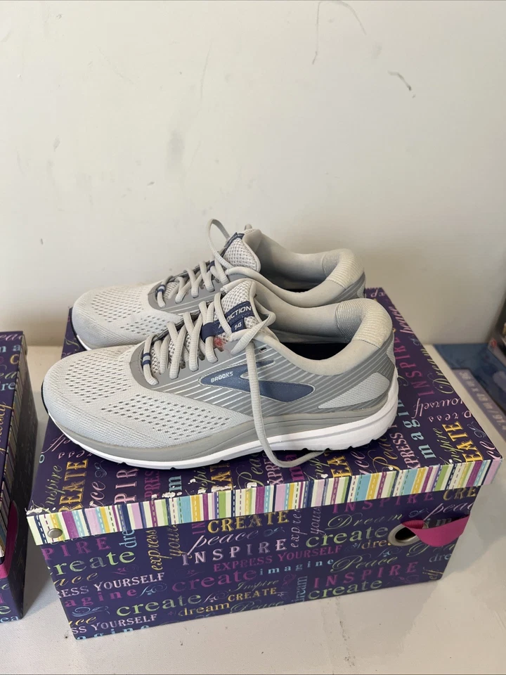 Zapatillas de running Brooks Addiction 14 1203061D077 grises y azules para mujer talla 8 B” Foto 3 de 4